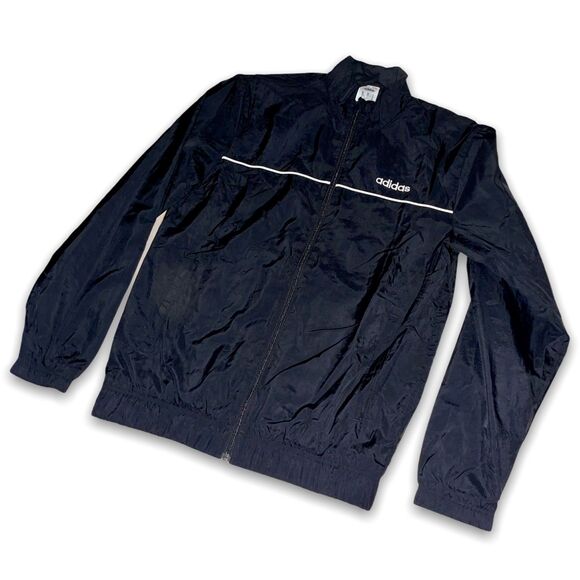 Adidas Vintage NWT Rare Fav Top Woven Nylon Jacket Black Small - Picture 3 of 7